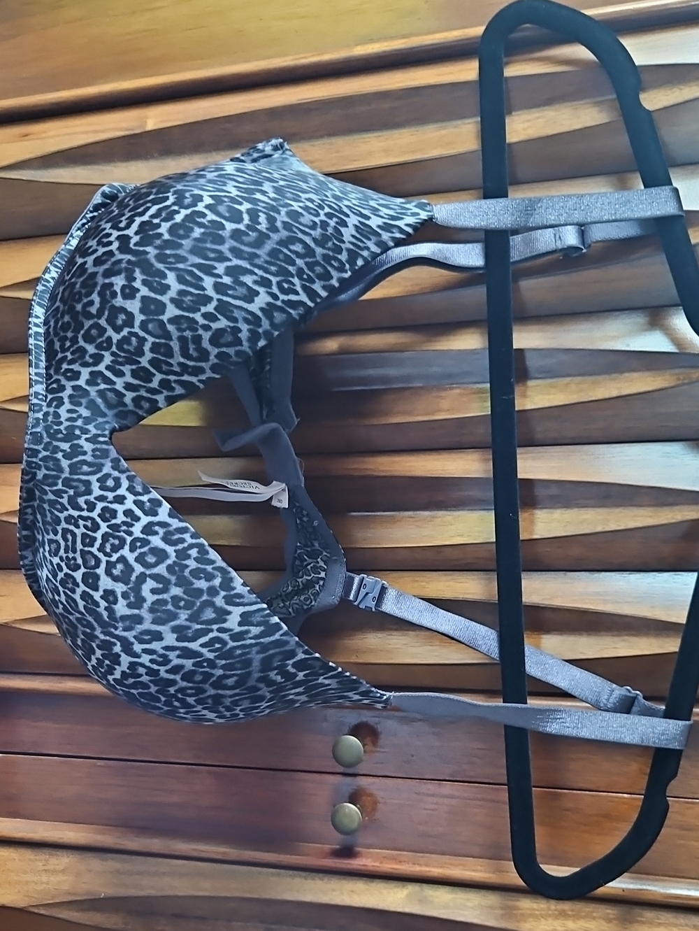 Victoria's Secret Leopard Print Padded Bra - Black & Gray